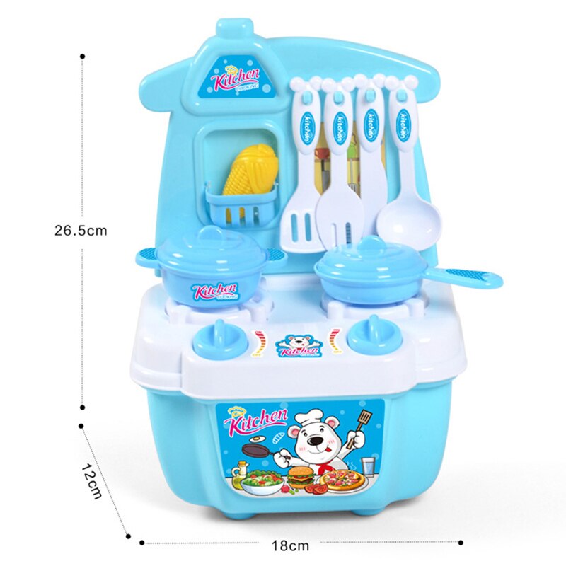 21 PCS Play Kitchen Kit for Kids Pretend Cooking Set Roleplay Toddlers Playhouse Game BM88