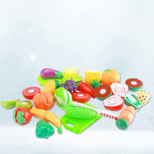 22pcs Kids Cutting Fruit Vegetable Toys Kitchen Toys Miniature Food Model for Children Toddler