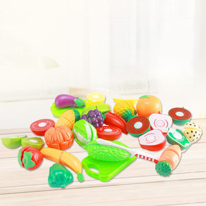 22pcs Kids Cutting Fruit Vegetable Toys Kitchen Toys Miniature Food Model for Children Toddler