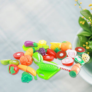 22pcs Kids Cutting Fruit Vegetable Toys Kitchen Toys Miniature Food Model for Children Toddler