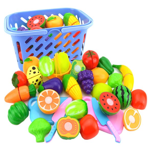 24 pcs/set Children Kitchen Cutting Fruits and Vegetables for Girls Pretend Play Toddler Toys