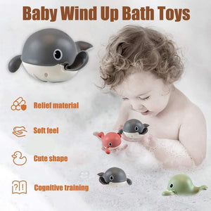3 Pack  Baby Bath Toys Baby Bathtub Wind Up Whale Toys  Cute Fun Multi Colors Floating Bath Animal Toys for Kids Toddlers toy