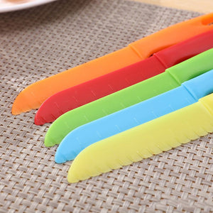 5 Pieces Kids Kitchen Knife Set  Toddler’Plastic Kitchen Knife Set - Kids Safe Cooking Knives  Chef Nylon Knife/Children