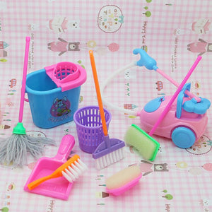 9pcs/set Kitchen Home cleaning tool floor broom toy for Toddler kid girl pretend play furniture Mini housekeeping brush Children