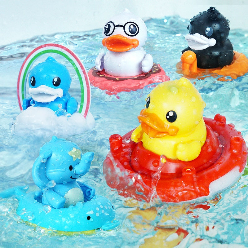 Baby Bath Float Toy Kid Duck Elephant Swim Ring Bathroom Educate Water Child Boys Girls Toddler Bathtub Foam Beach Pool 1 Piece