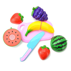 Baby Toys plastic cutting vegetables and fruits educational simulation fantasy set baby food kitchen toys for toddler