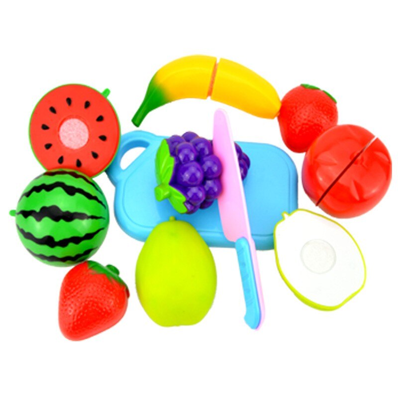 Baby Toys plastic cutting vegetables and fruits educational simulation fantasy set baby food kitchen toys for toddler