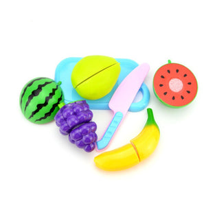 Baby Toys plastic cutting vegetables and fruits educational simulation fantasy set baby food kitchen toys for toddler