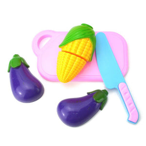 Baby Toys plastic cutting vegetables and fruits educational simulation fantasy set baby food kitchen toys for toddler