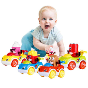 Early Educational Development Cars for Kids Toddler Friction Powered Vehicles Baby Pull Back Car Toys for 1 2 3 Years Old baby