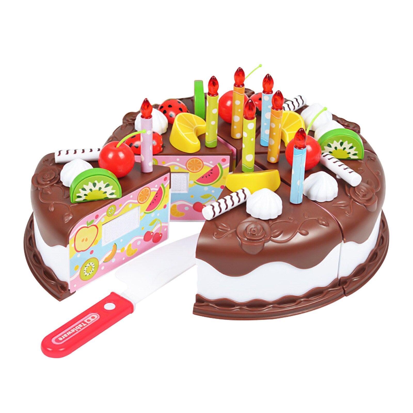 Kids Birthday Cake Toy for Baby & Toddlers with Counting Candles & Fruits  Gift Toys for 1 2 3 4 5 Years Old Boys and Girls