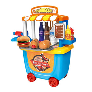 Kids Pretend Play Shop Workbench Barbecue Playset Toddlers Game Toy Party