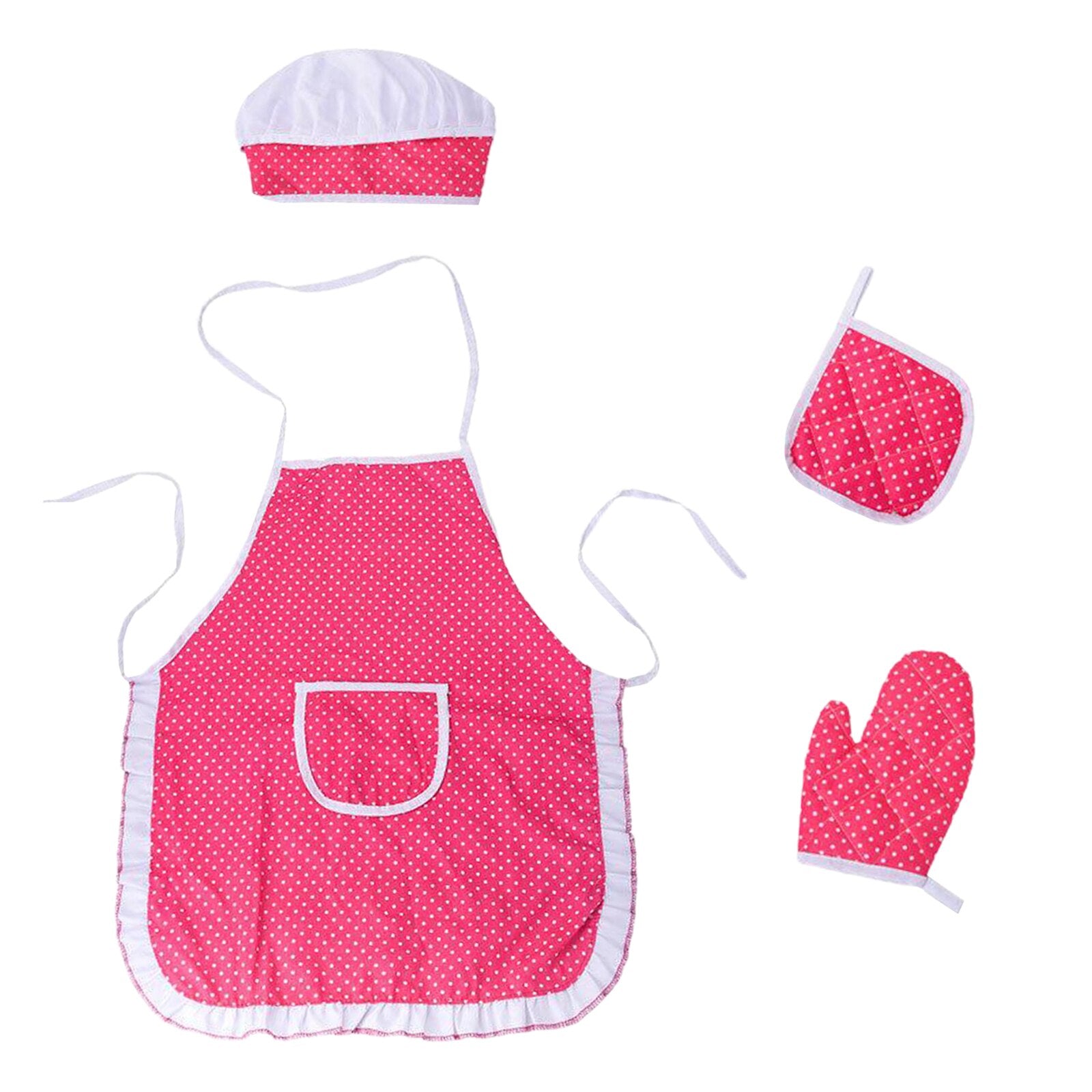 Kitchen Pretend Play Toys with Apron & Chef Hat  Oven Mitt   Hot Pad for Kids  Girls  Boys  Toddlers Accessories