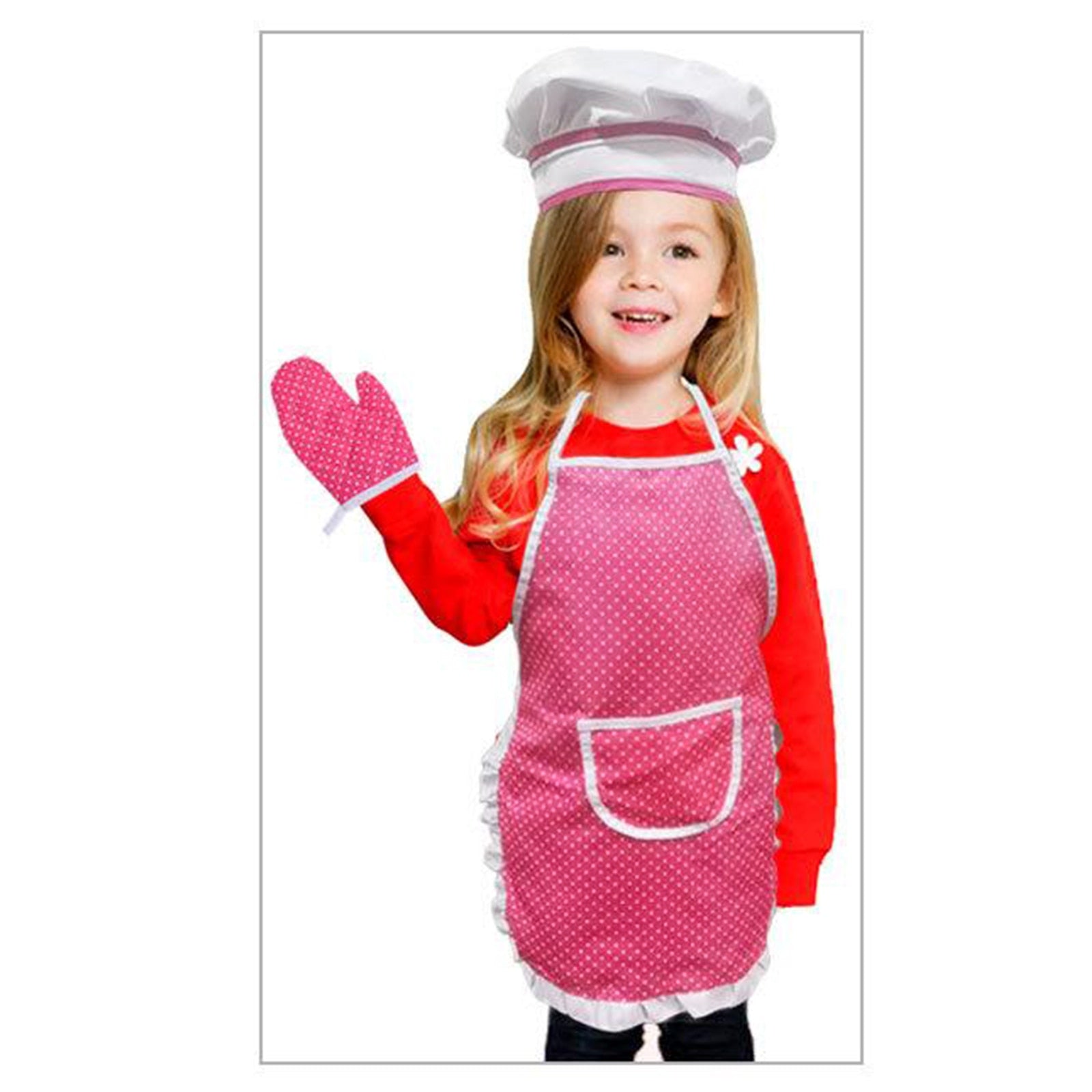 Kitchen Pretend Play Toys with Apron & Chef Hat  Oven Mitt   Hot Pad for Kids  Girls  Boys  Toddlers Accessories