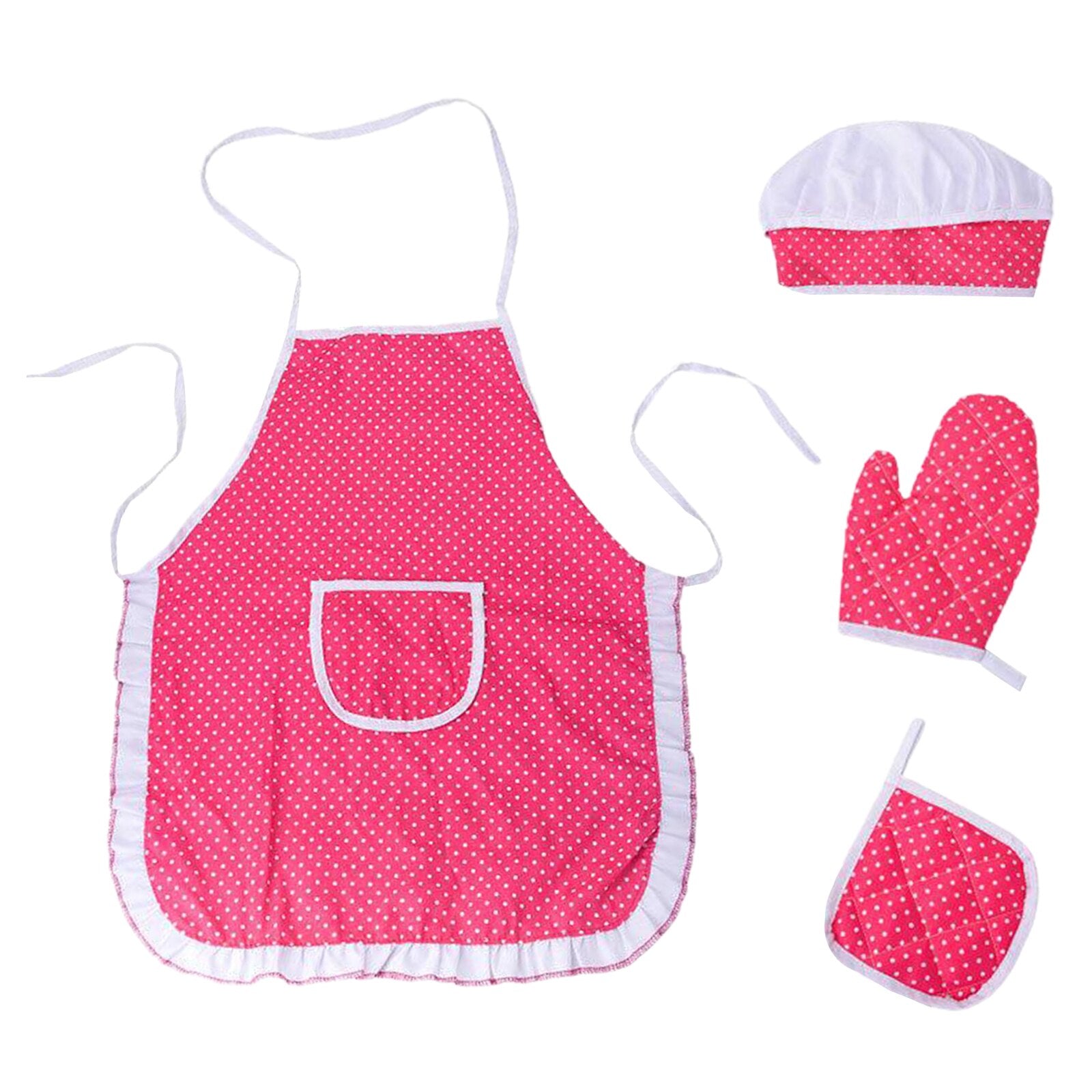 Kitchen Pretend Play Toys with Apron & Chef Hat  Oven Mitt   Hot Pad for Kids  Girls  Boys  Toddlers Accessories