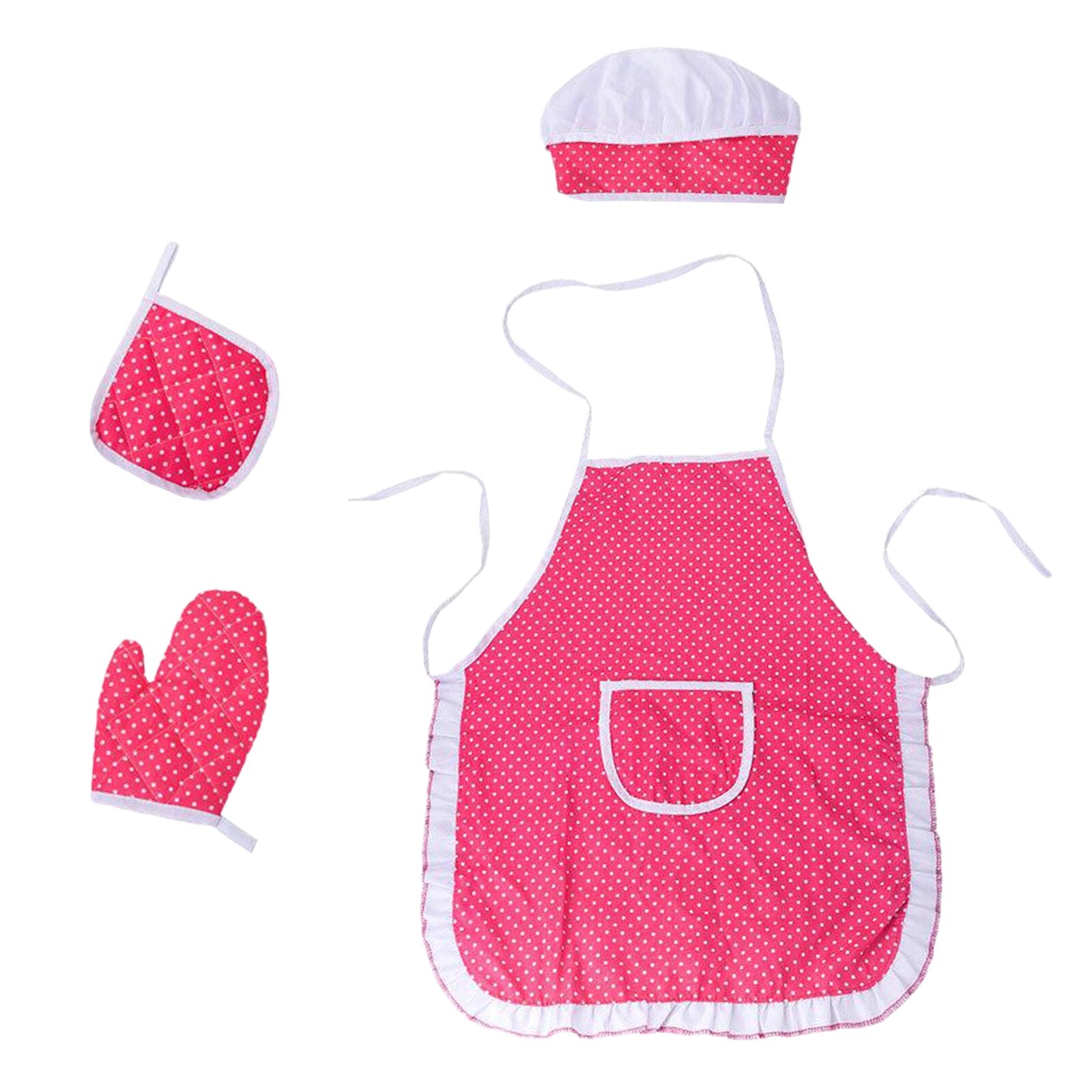 Kitchen Pretend Play Toys with Apron & Chef Hat  Oven Mitt   Hot Pad for Kids  Girls  Boys  Toddlers Accessories