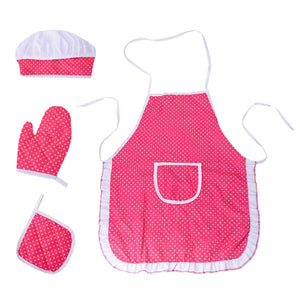 Kitchen Pretend Play Toys with Apron & Chef Hat  Oven Mitt   Hot Pad for Kids  Girls  Boys  Toddlers Accessories