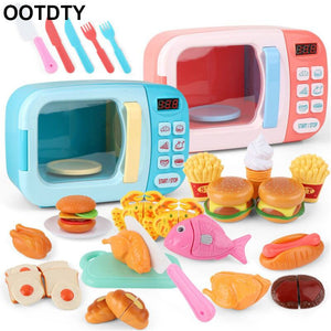 Microwave Kitchen Play Set with Pretend Play Fake Food - Great for Toddlers Ages 3 and Older - Educational Battery Power