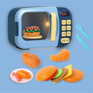 Microwave Kitchen Play Set with Pretend Play Fake Food - Great for Toddlers Ages 3 and Older - Educational Battery Power