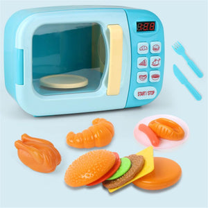 Microwave Kitchen Play Set with Pretend Play Fake Food - Great for Toddlers Ages 3 and Older - Educational Battery Power