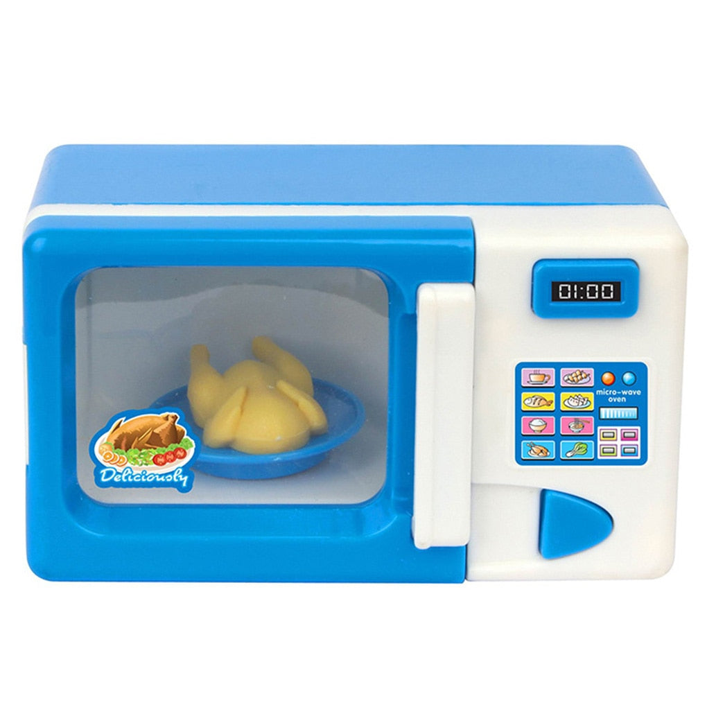 Microwave Oven Toy with Light Kitchen Simulation Role Play Cooking Toy Kids Toddlers Birthday Gift