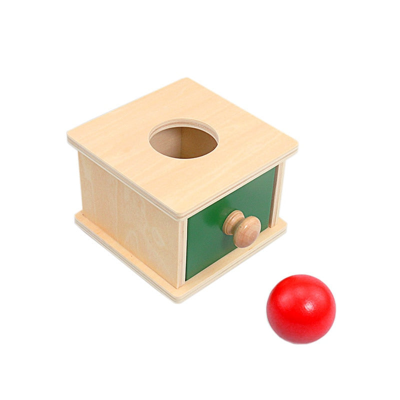 Montessori Materials Match Box Ball Box Coin Box Piggy Bank Set Toys for Toddler Solid Wood Infant Basic Life Skill Toy 8-24 Mon