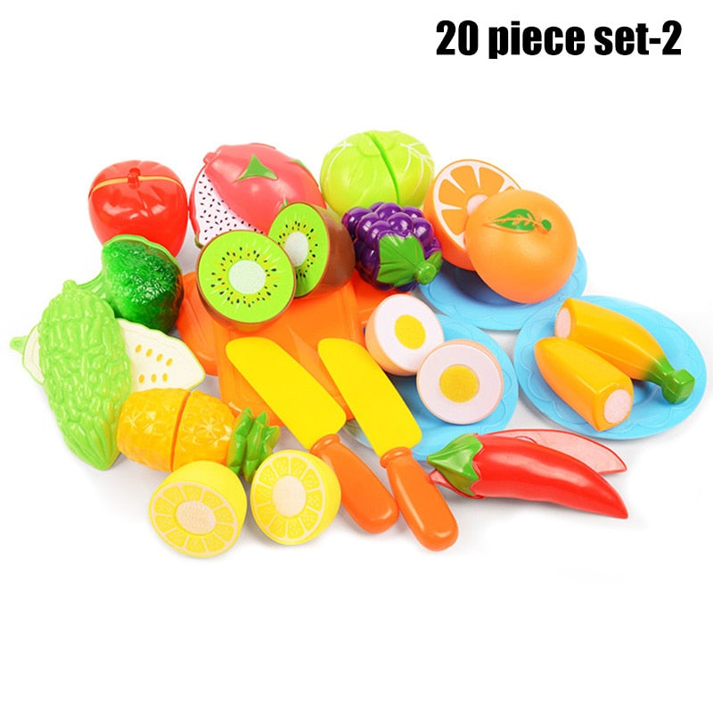 Play Fruit Kit For Kids Vegetable Set Roleplay Toddler Playhouse Game For Children Kids Toys