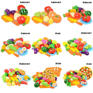 Play Fruit Kit for Kids Vegetable Set Roleplay Toddler Playhouse Game for Girls Boys Toys M09