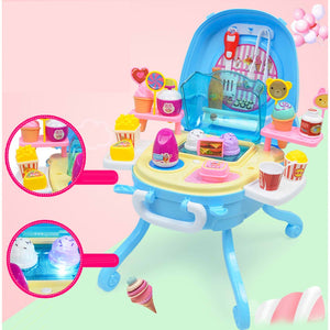 Pretend Play Kitchen Toy  Ice Cream Role Play Set Birthday Gift for 2  3  4  5 Year Old Girls Toddlers Kids