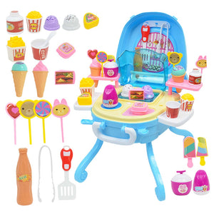 Pretend Play Kitchen Toy  Ice Cream Role Play Set Birthday Gift for 2  3  4  5 Year Old Girls Toddlers Kids