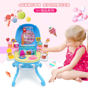 Pretend Play Kitchen Toy  Ice Cream Role Play Set Birthday Gift for 2  3  4  5 Year Old Girls Toddlers Kids