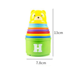 Rainbow Stacking Ring Tower Stacking Folding Cup Stapelring Blocks Wood Plastic Toddler Toy Baby Toys Infant Toys GYH