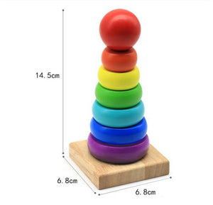 Rainbow Stacking Ring Tower Stacking Folding Cup Stapelring Blocks Wood Plastic Toddler Toy Baby Toys Infant Toys GYH