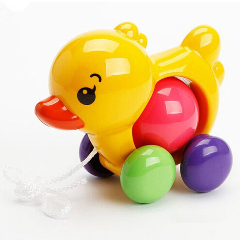 Toddler Kids Baby Toys Traditional Pull Along Duck Dog Plastic Toys For Children Sounds Toy Newbrons Baby Learn Walk Toy Rattles