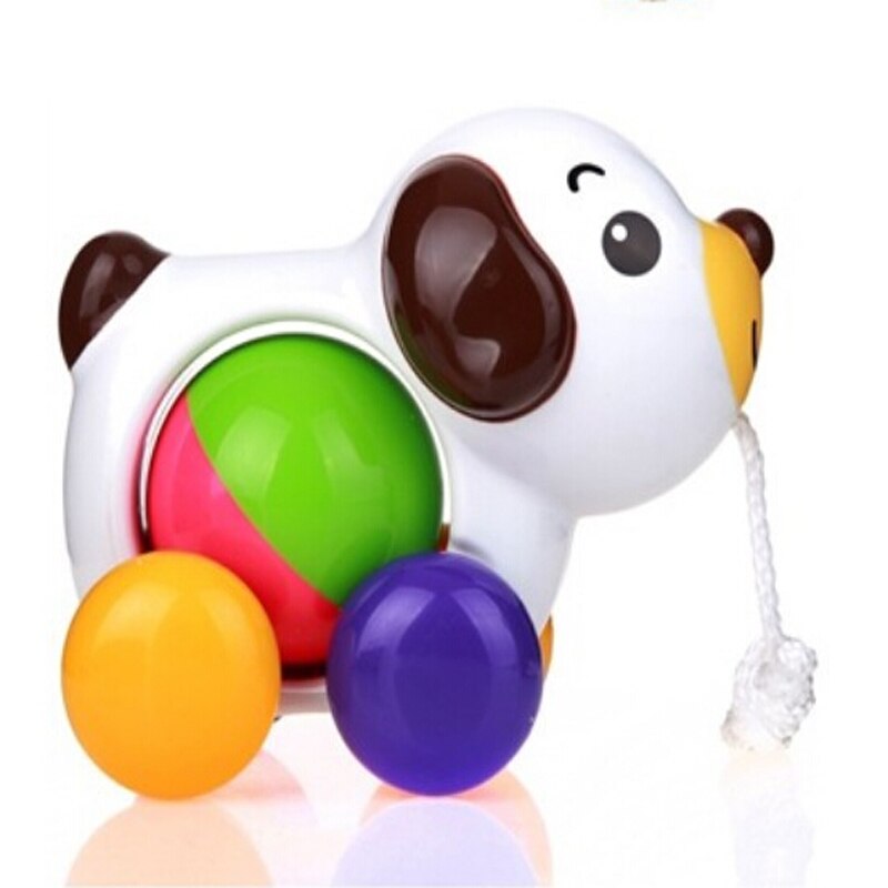 Toddler Kids Baby Toys Traditional Pull Along Duck Dog Plastic Toys For Children Sounds Toy Newbrons Baby Learn Walk Toy Rattles